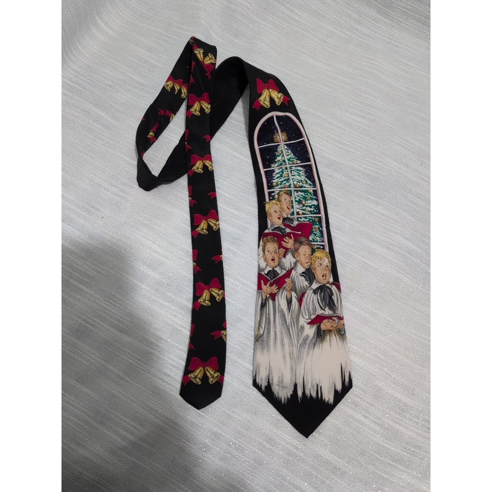 Vintage 1997 The Saturday Evening Post Silk‎ Christmas Choir Boys Necktie Canada